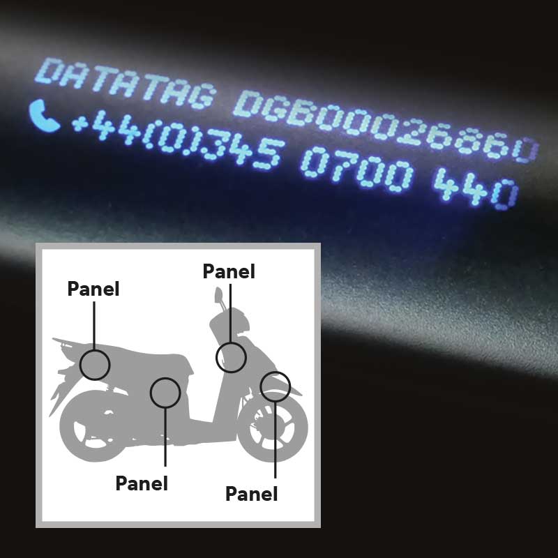 Datatag Scooter UV Etch